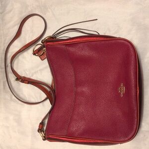 Coach Maroon Leather Shoulder Bag